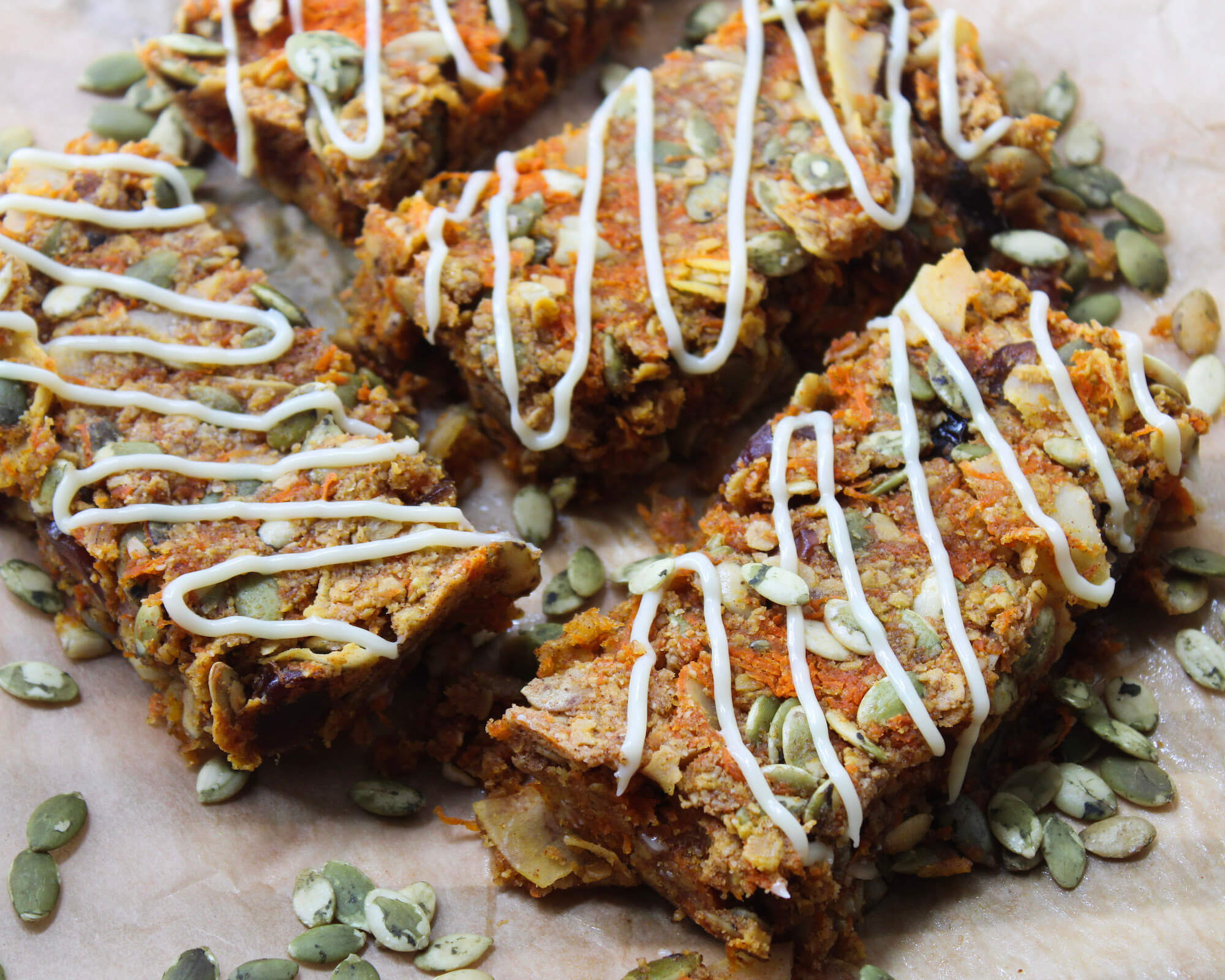 Carrot Cake Pumpkin Seed Breakfast Bars