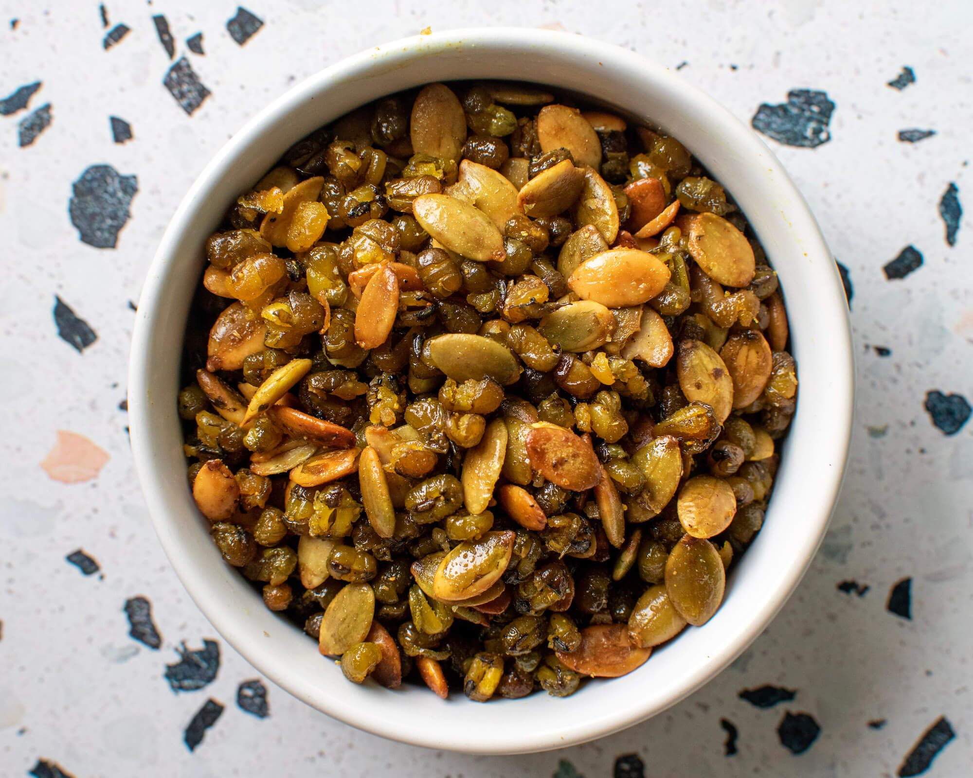 Crispy Curry Spiced Lentils & Pumpkin Seeds Go Raw