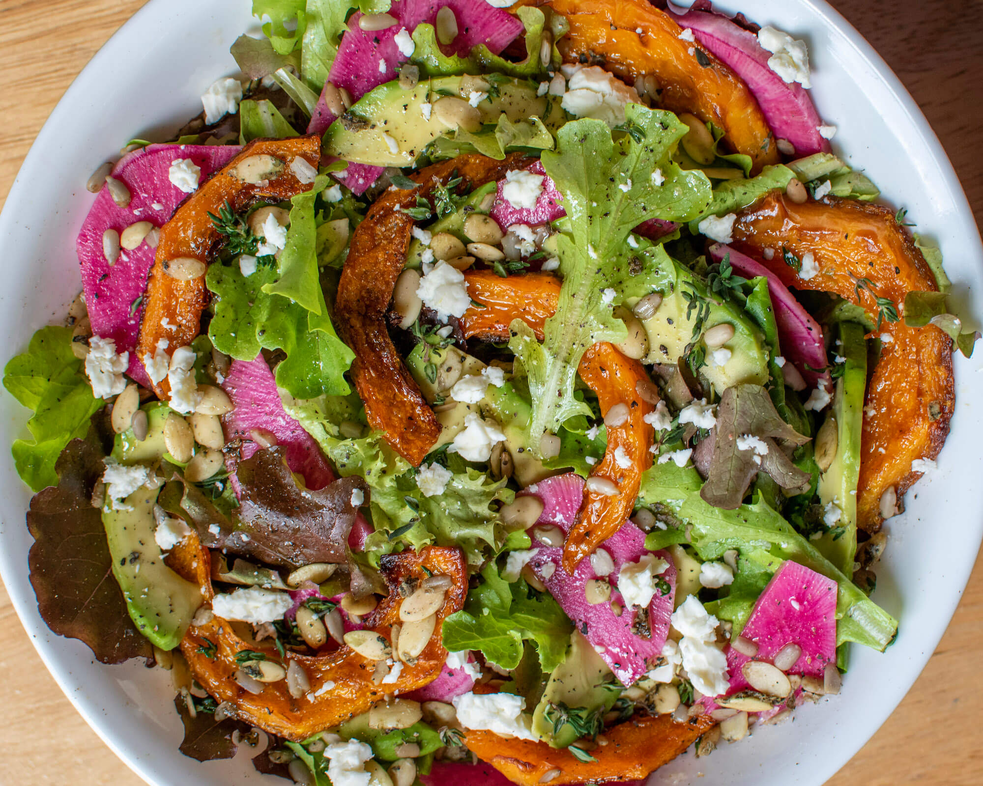 Butternut Squash, Watermelon Radish Salad with Go Raw Salad Toppers
