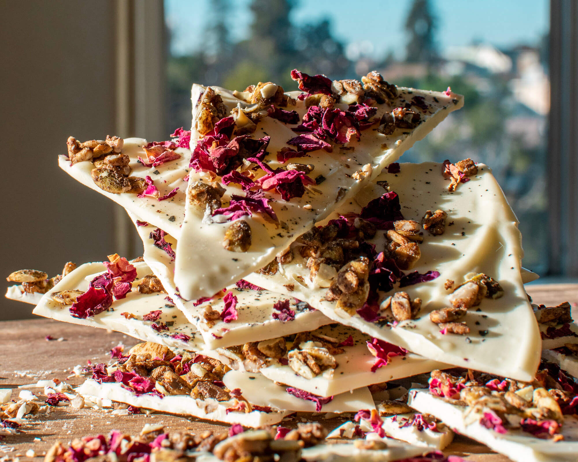 Rose Petal Chocolate Bark Recipe - Dessert for Two