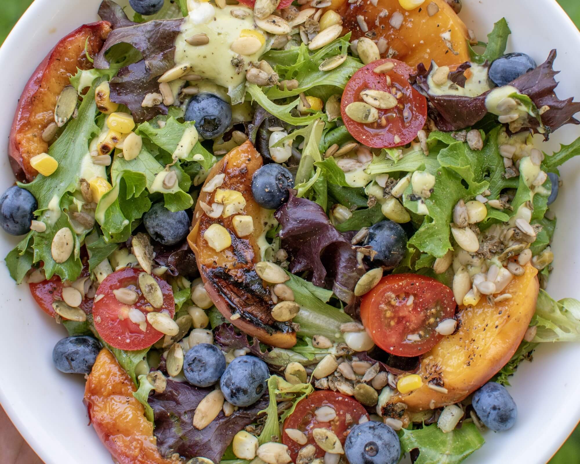 green peach salad with simple lime dressing Just Peachy Honey-Lime Salad
