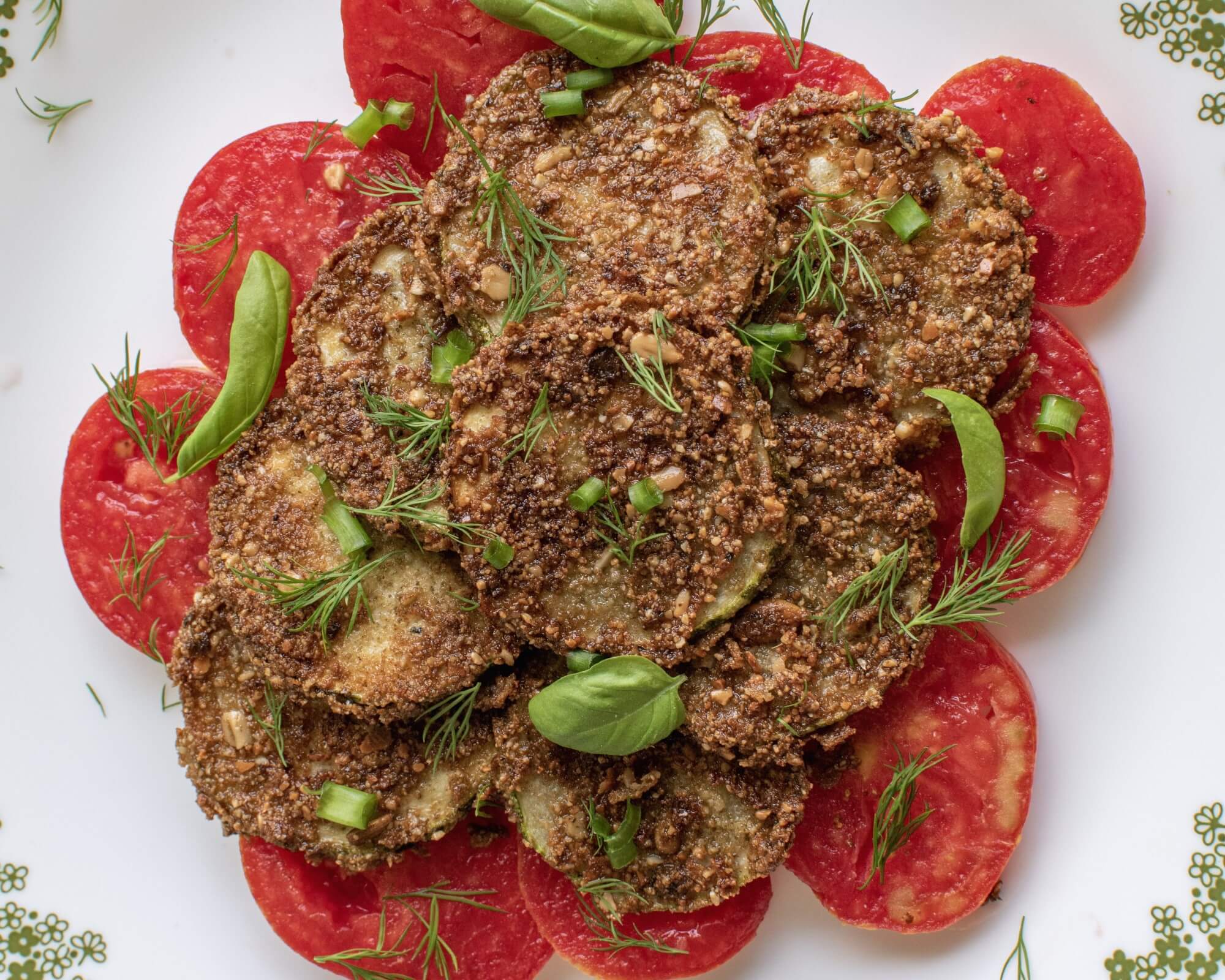 Garlic Thyme Seed-Crusted Zucchini
