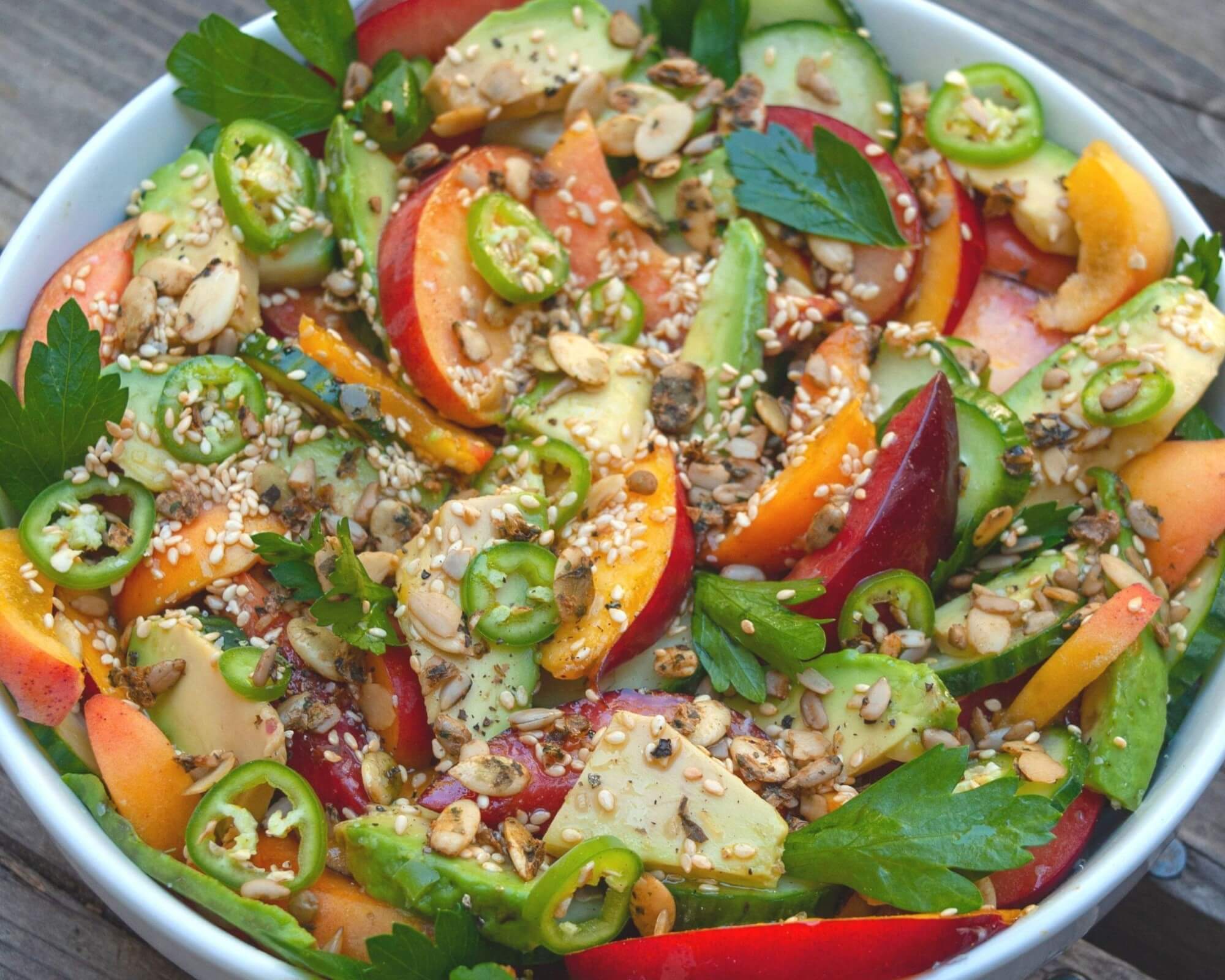 Stonefruit, Cucumber & Avocado Salad