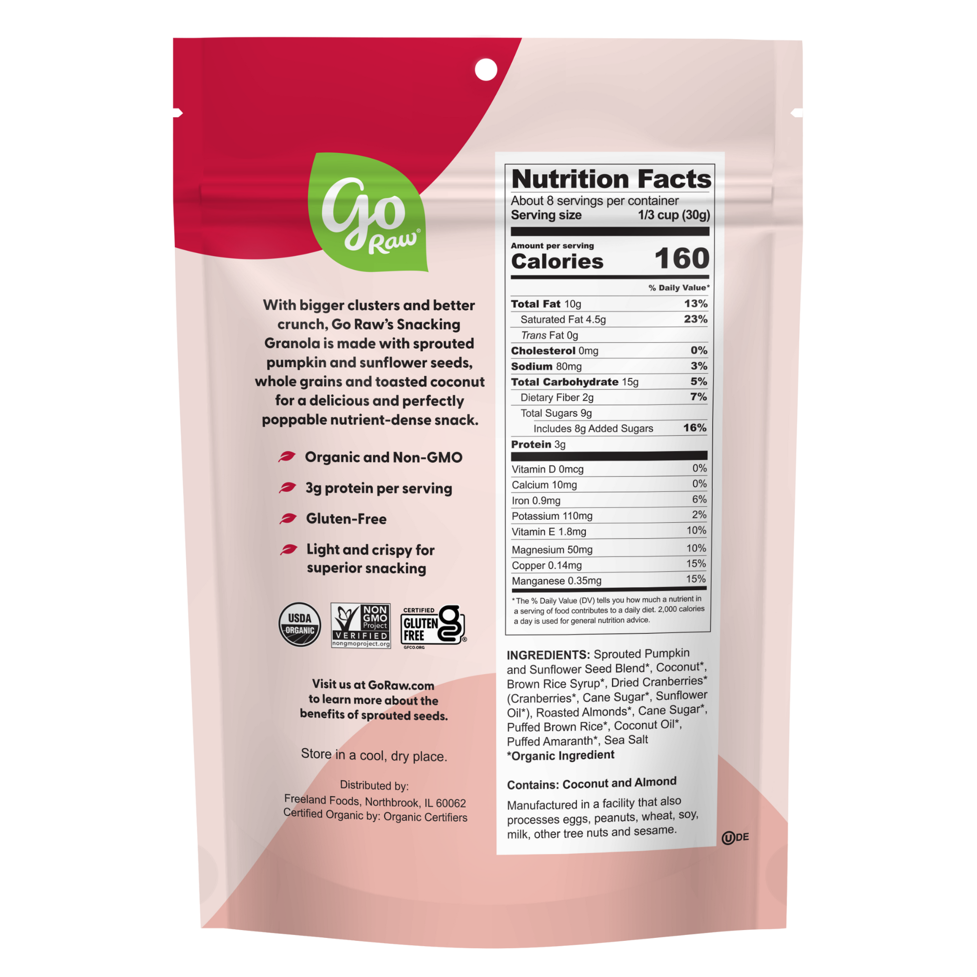 Cranberry Almond Snacking Granola 8oz