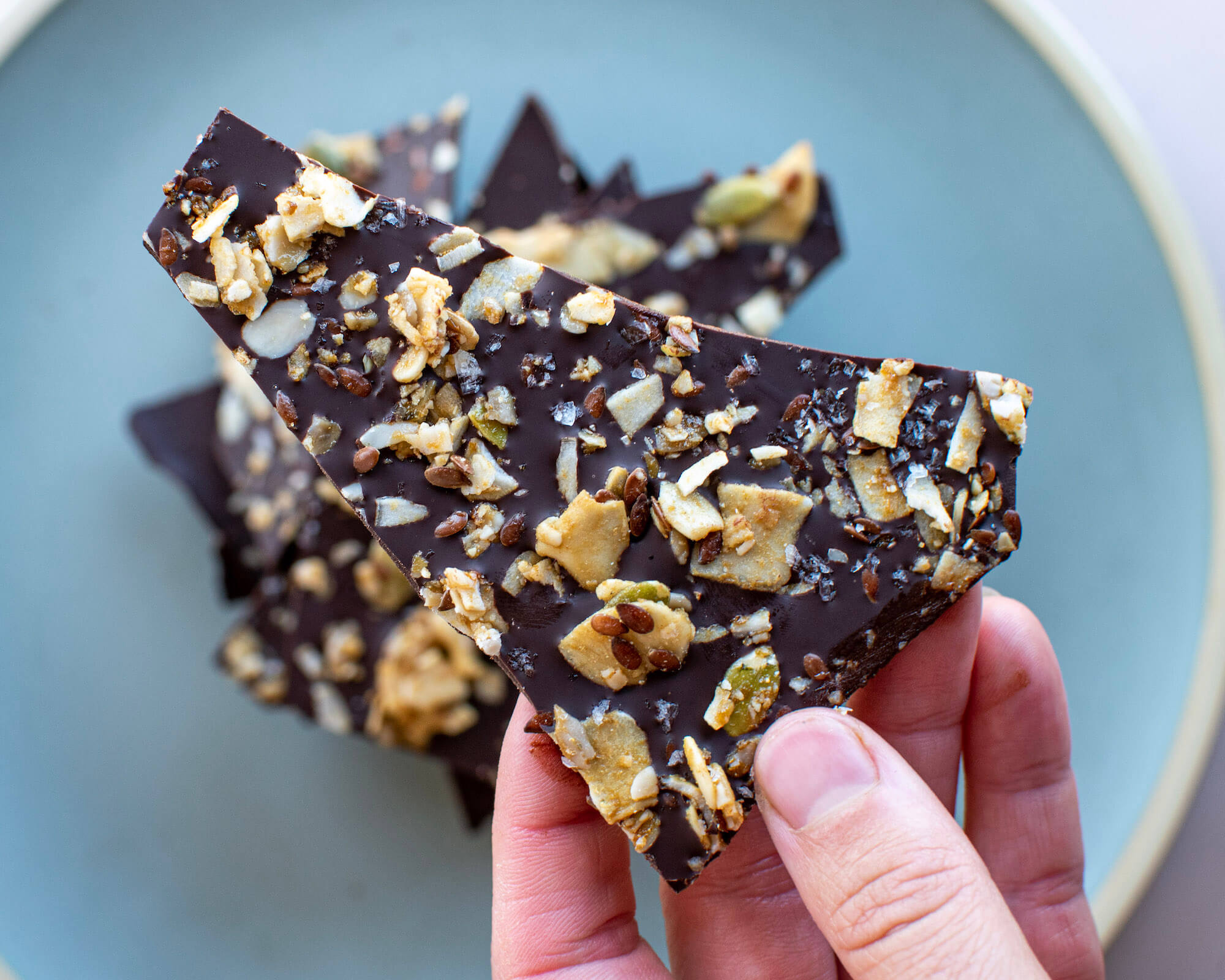 Salted Chocolate Coconut Bark with Go Raw Coconut Clusters