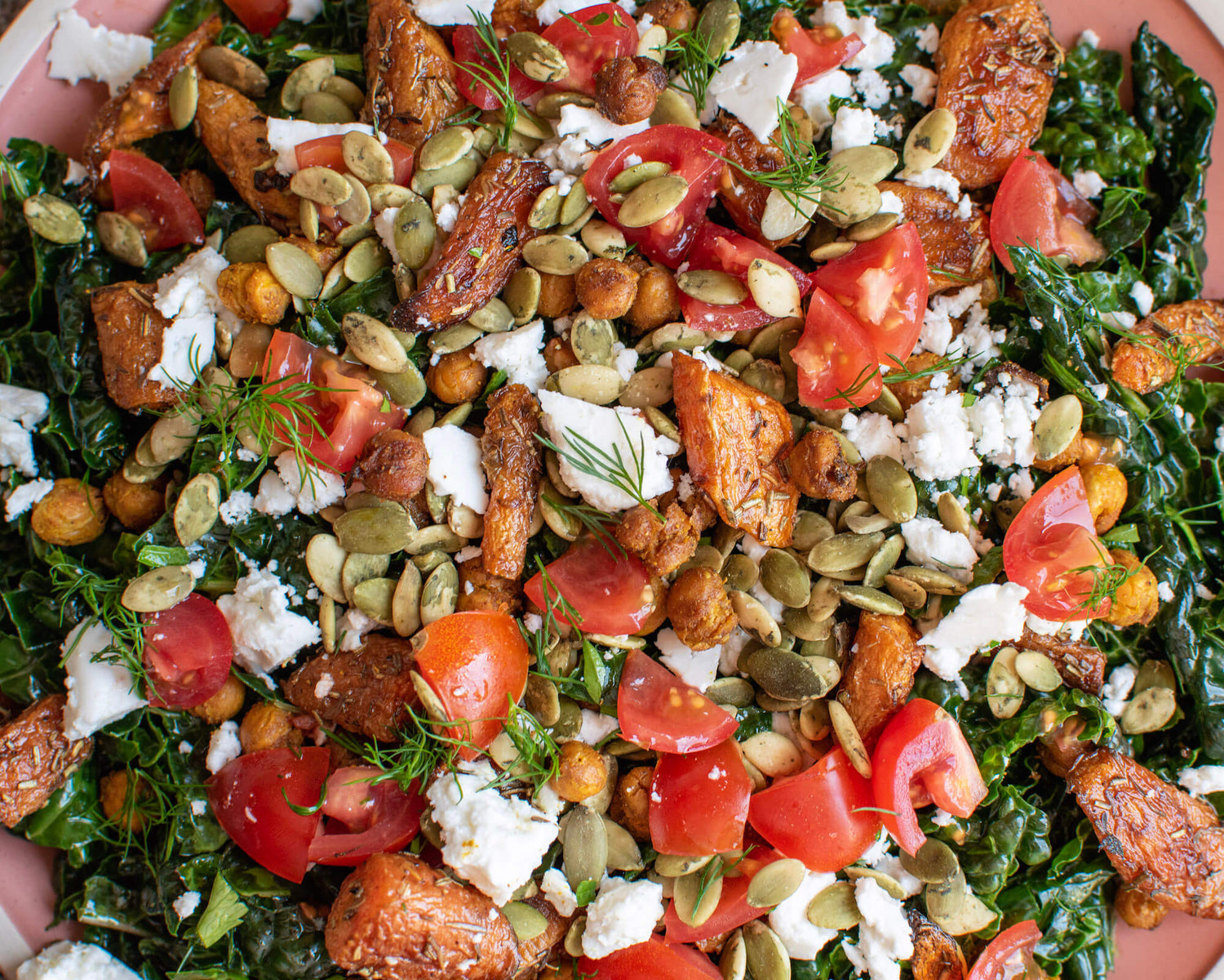 Herby Kale Salad with Go Raw Pumpkin Seeds