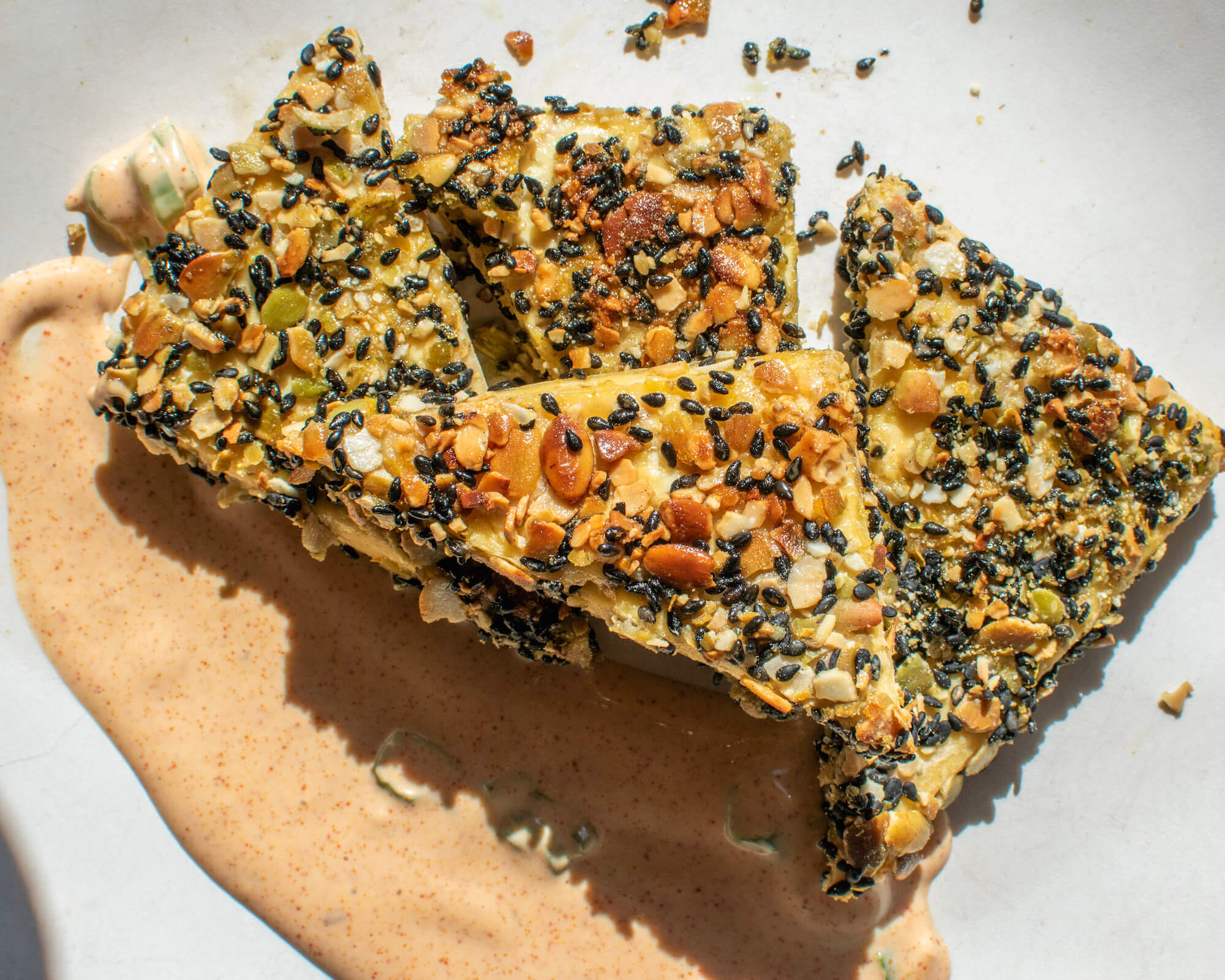 Crusted Tofu with Go Raw Sprouted Pumpkin Seeds