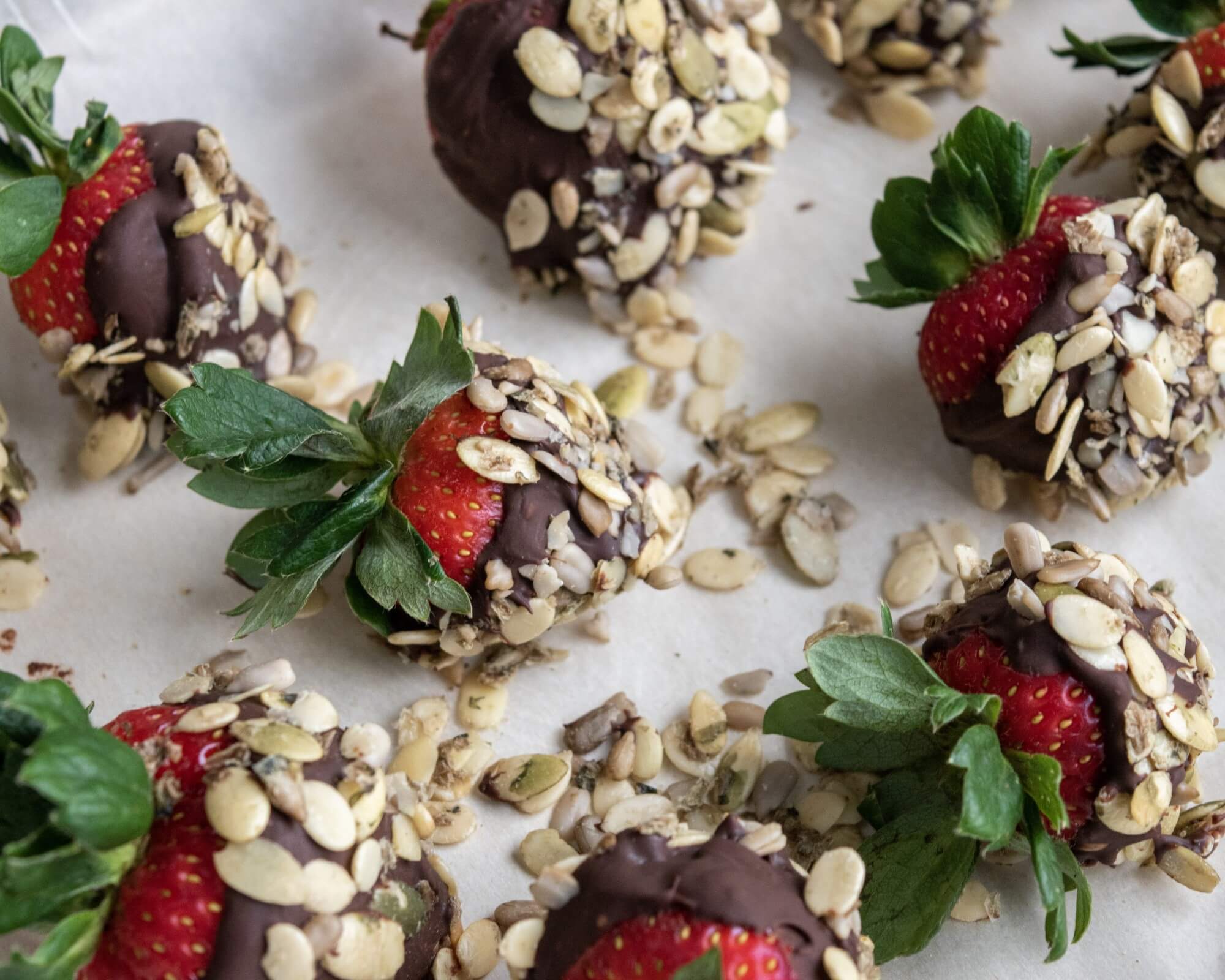 Chocolate & Seed Covered Strawberries