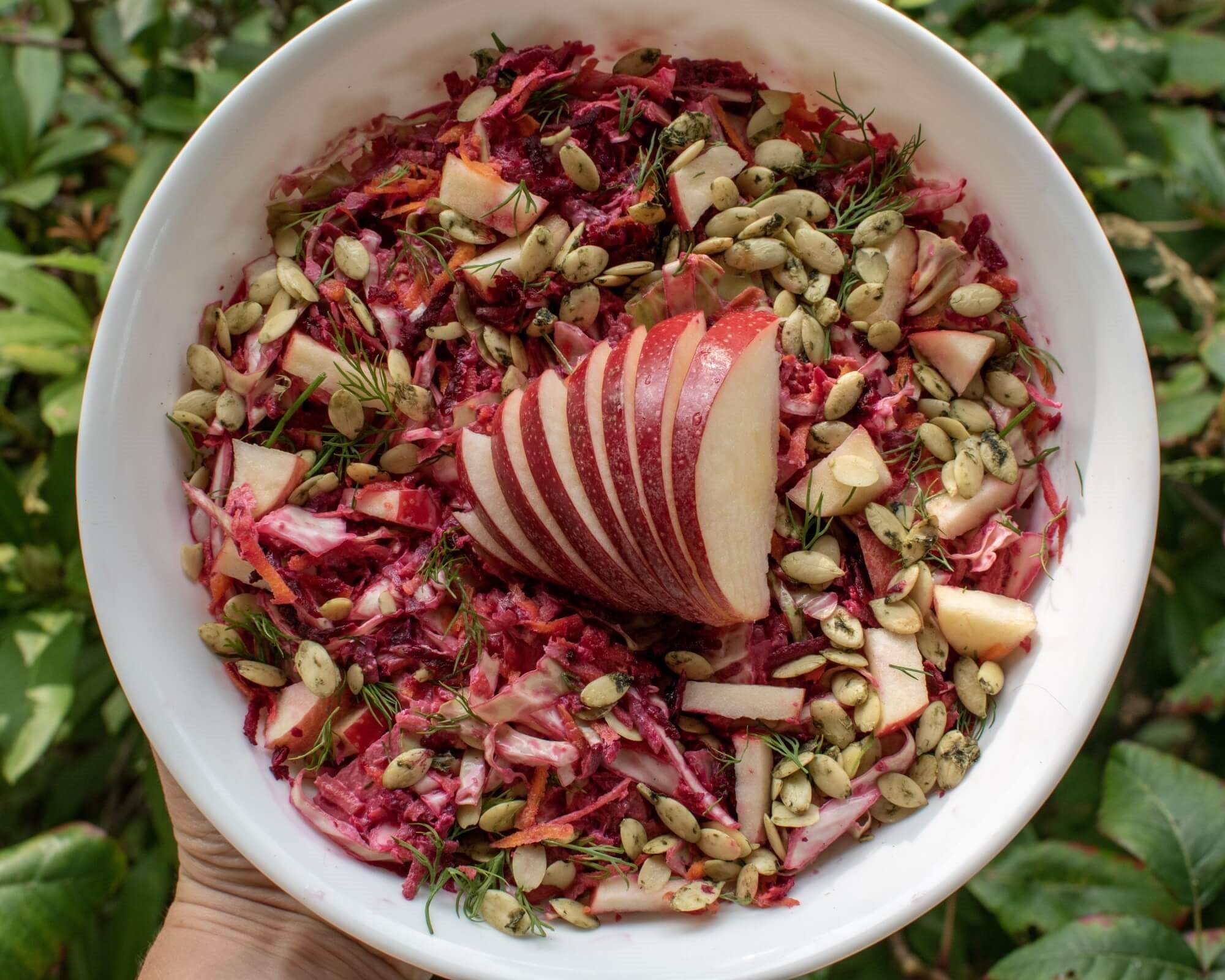 Fall Slaw with Go Raw Sprouted Pumpkin Seeds