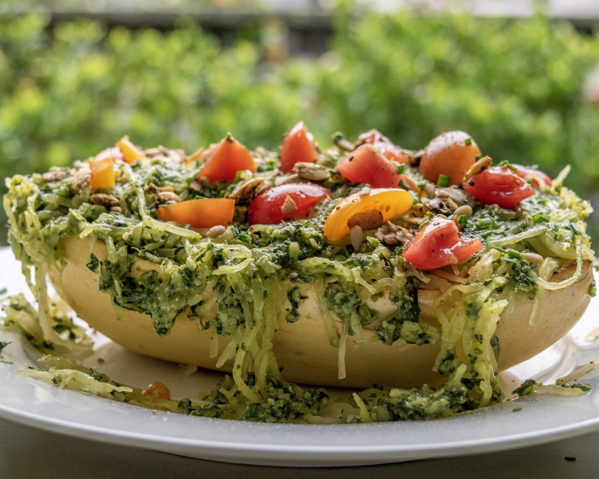 Spaghetti Squash with Pumpkin Seed Pesto