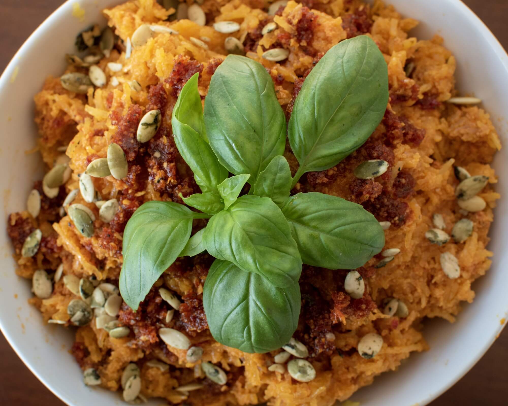 Spaghetti Squash with Sundried Tomato Pesto