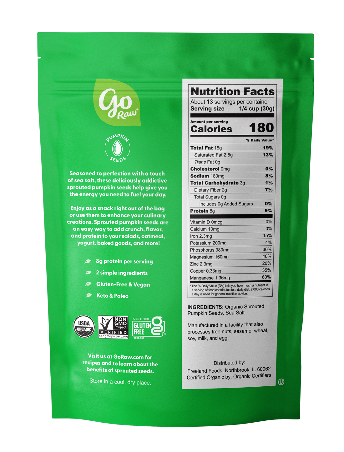 Sprouting Seed Label Go Raw Organic Sprouted Pumpkin Seeds