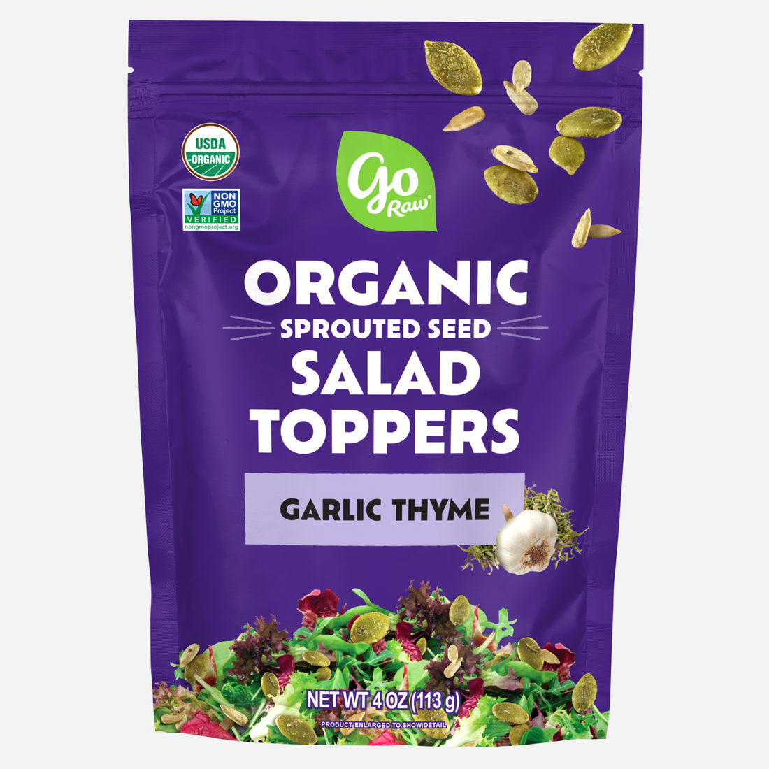 Garlic Thyme Sprouted Salad Toppers - 6 Bags, 4oz Each