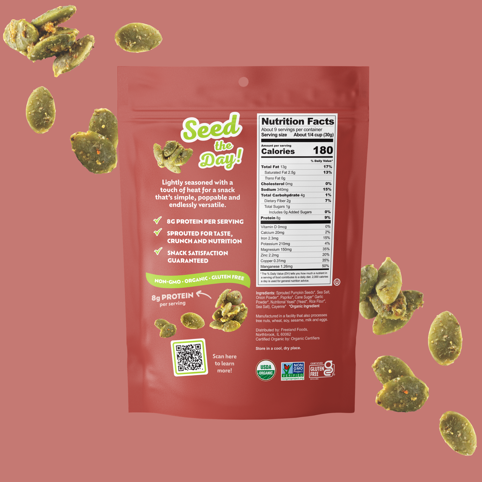 Sprouted Seasoned Salt Pumpkin Seeds