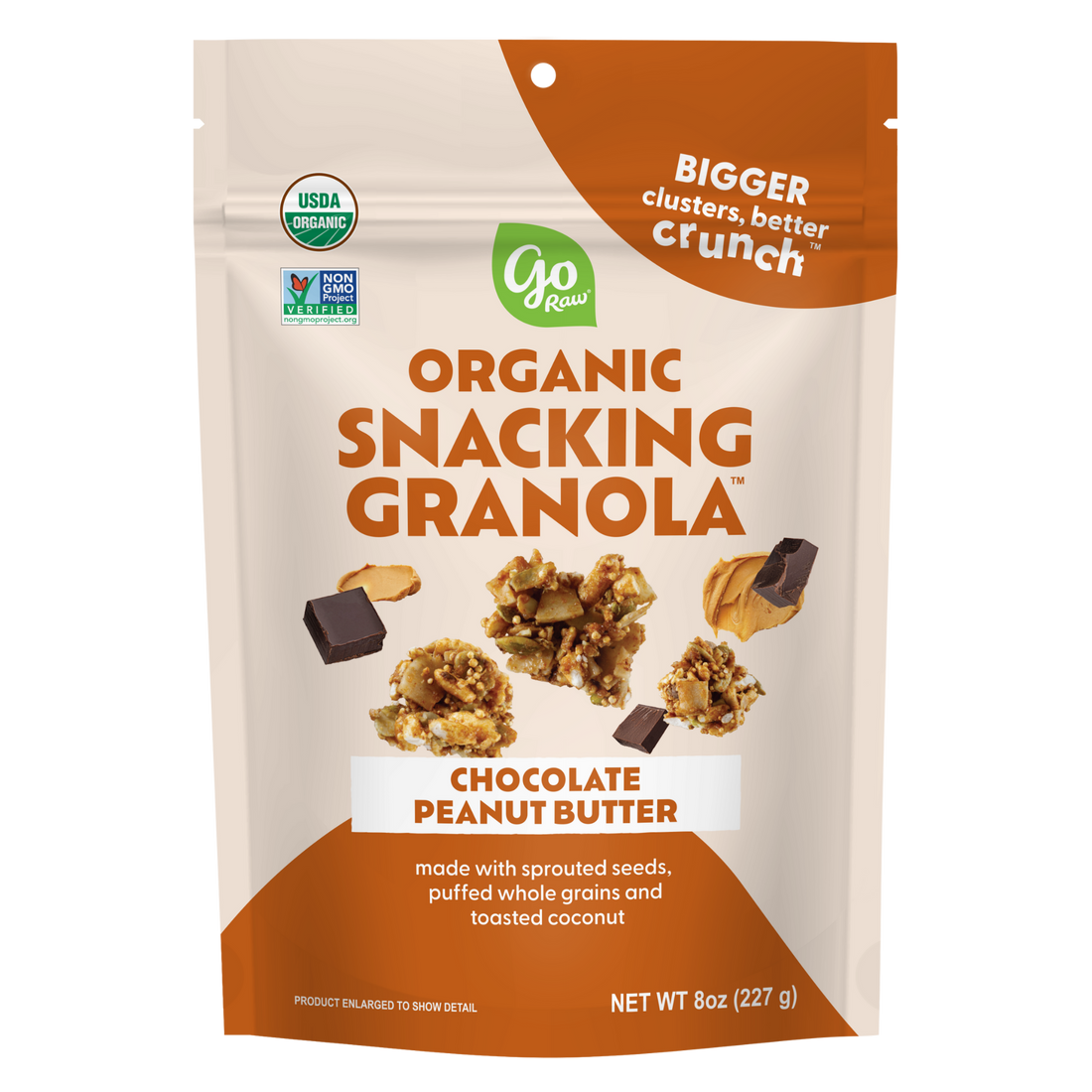 Chocolate Peanut Butter Snacking Granola - 6 bags, 8oz Each