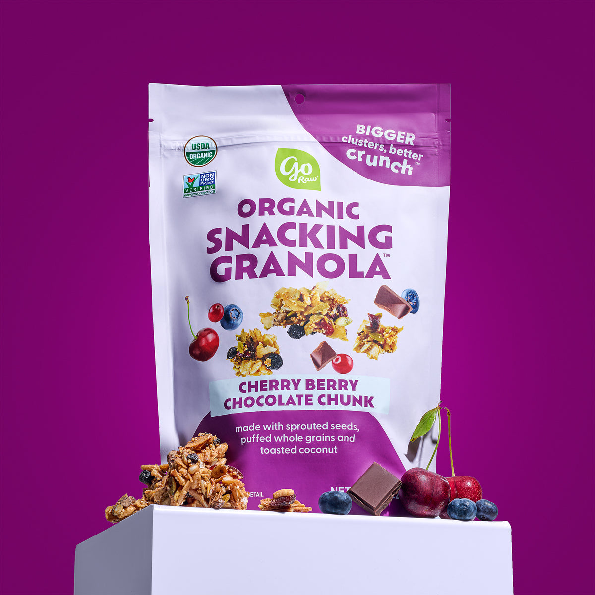Go Chunks Go Raw Organic Gluten-Free Cherry Berry Chocolate Chunk Snacking Granola
