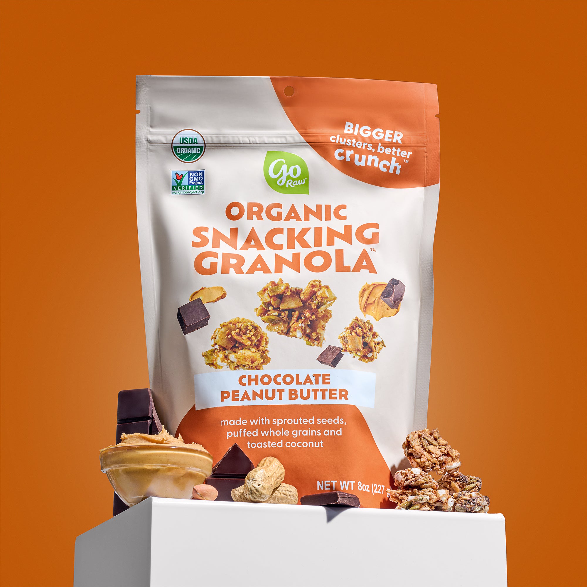 Chocolate Peanut Butter Snacking Granola - 6 bags, 8oz Each