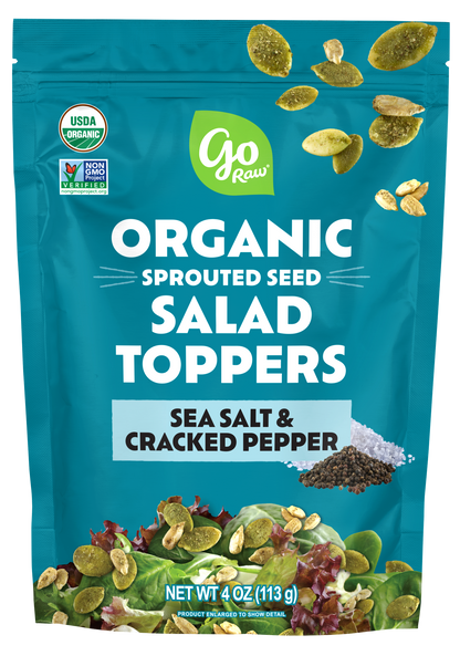 Sea Salt &amp; Cracked Pepper Sprouted Salad Toppers - 6 bags, 4oz Each