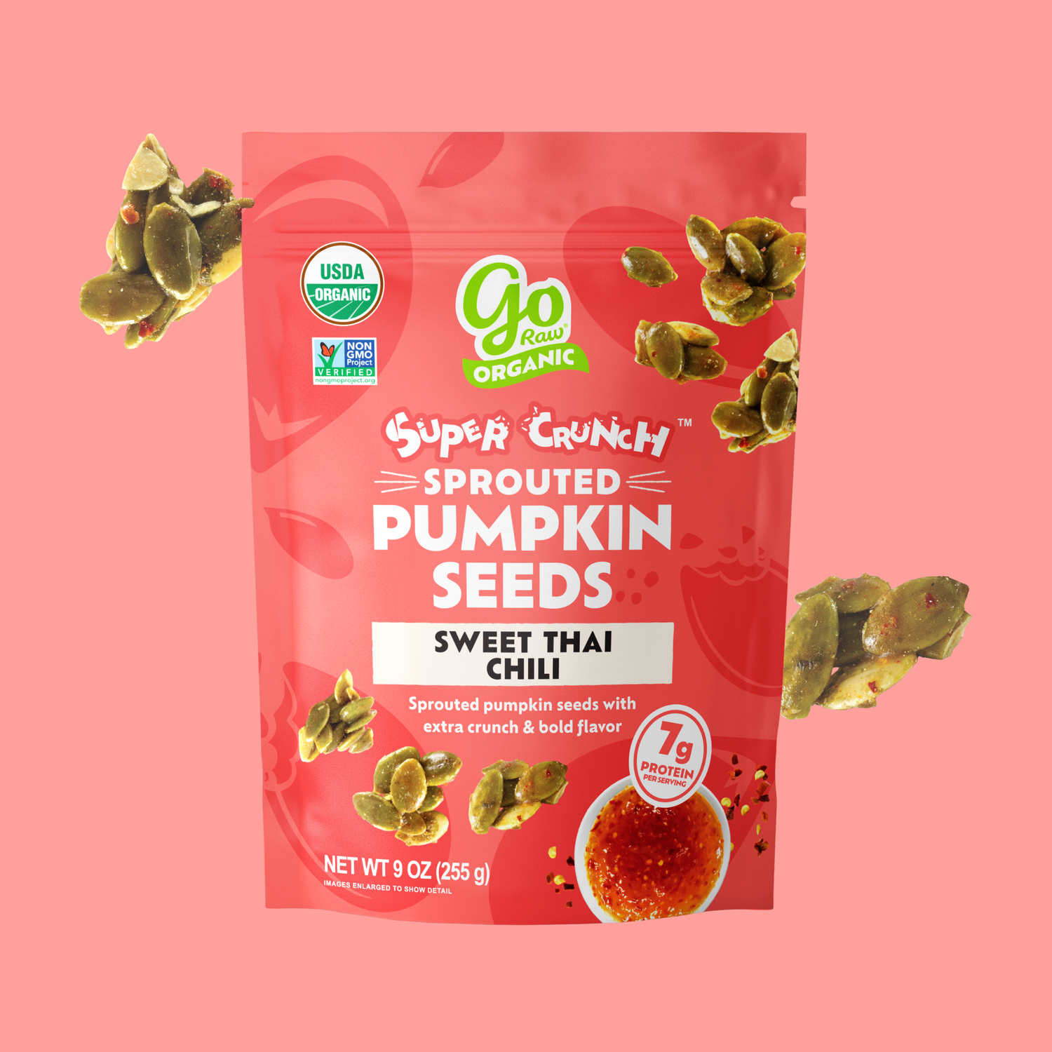 Go Raw Super Crunch Sweet Thai Chili Pumpkin Seeds Go Raw Super Crunch Sweet Thai Chili Pumpkin Seeds
