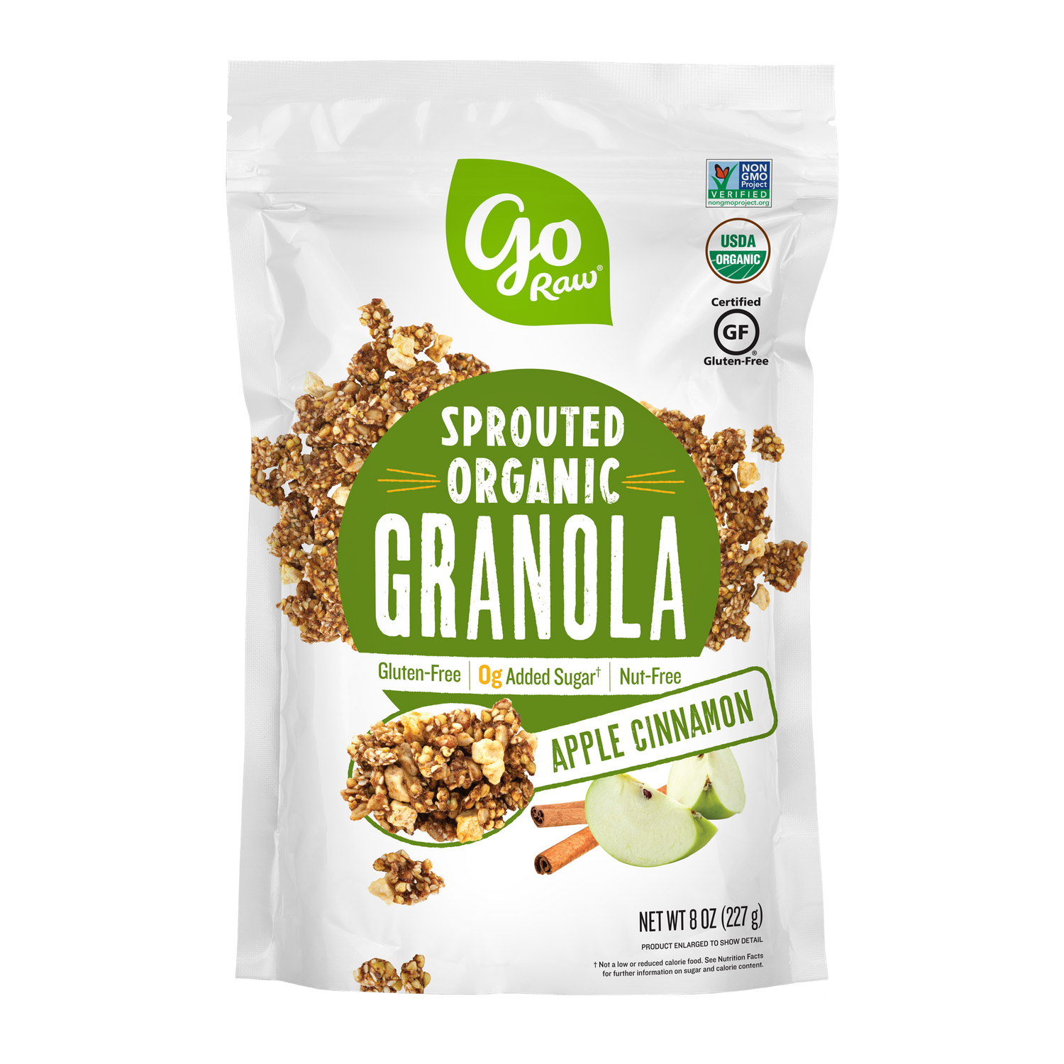 Apple Cinnamon Sprouted Granola - 6 bags, 8oz Each