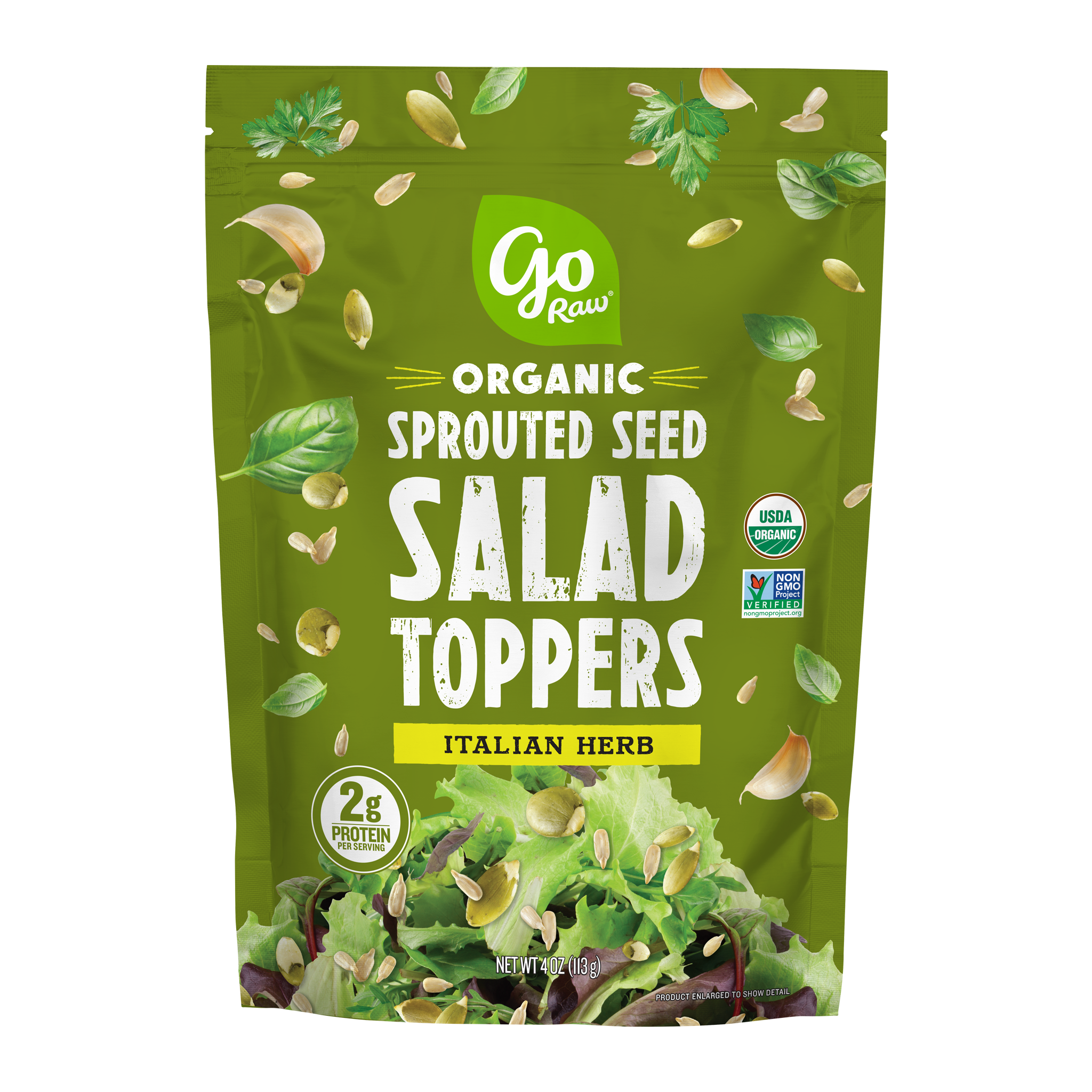 Italian Herb Sprouted Salad Toppers - 10 bags, 4oz each