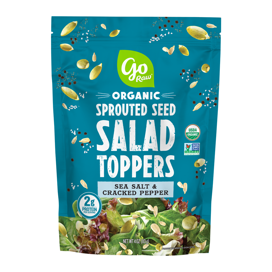 Sea Salt &amp; Cracked Pepper Sprouted Salad Toppers - 10 bags, 4oz each