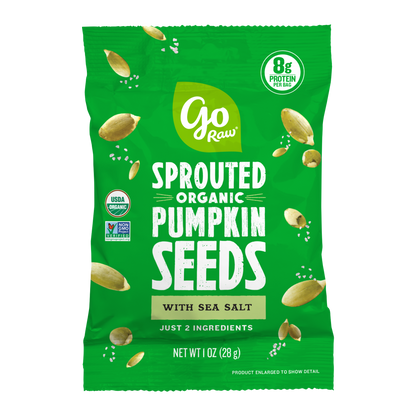 Single Serve Sprouted Pumpkin Seeds - 12 Bags, 1oz Each